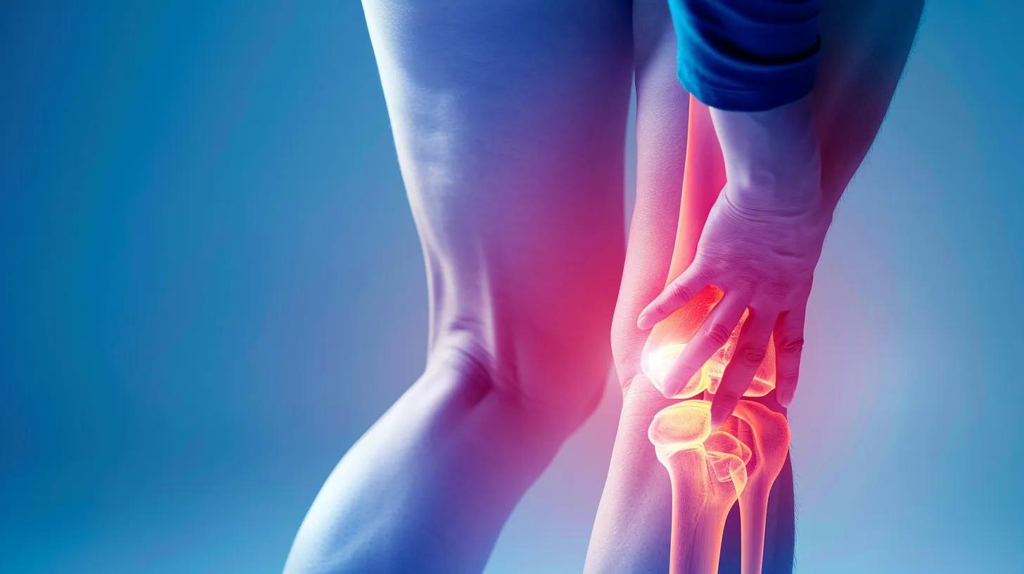 Person holding knee in pain, illustrating knee arthritis symptoms relevant to non-surgical treatment options for residents in Parma, Ohio.